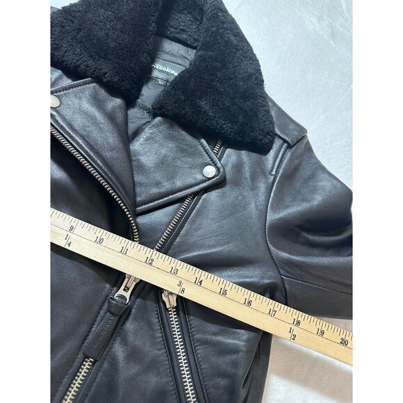 Mackage Black Lamb Leather Down Insulated Biker Moto Motorcycle Jacket Small EUC - Picture 6 of 8